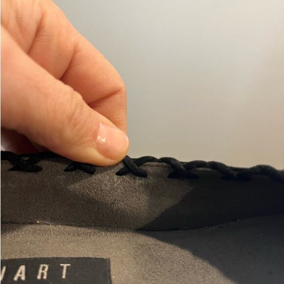 Stuart Weitzman Vintage‎ Women's  Black Suede Heels Size 6.5 Square Toe - Picture 6 of 6